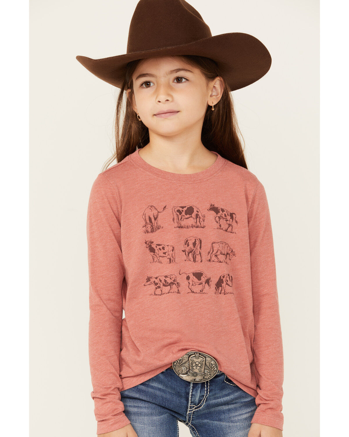 Girls' Shyanne Grazing Cows Long Sleeve Graphic Tee