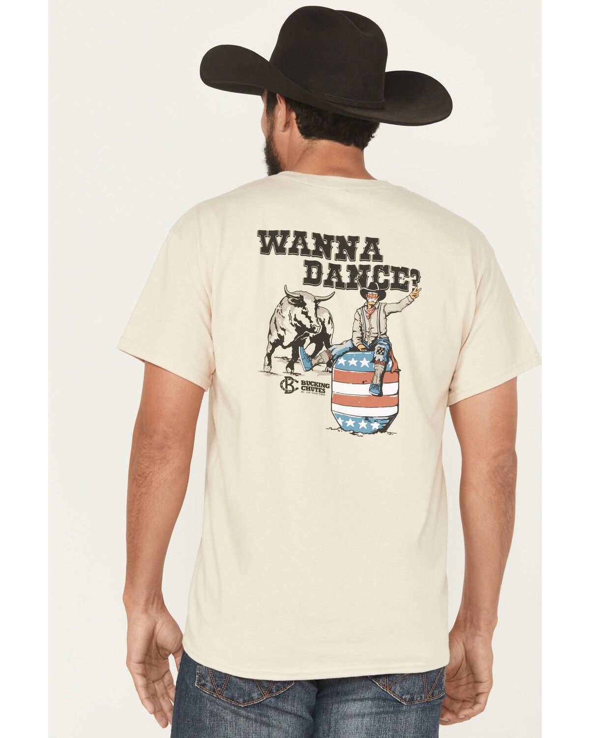 Men's Bucking Chutes Wanna Dance Short Sleeve Graphic T-Shirt