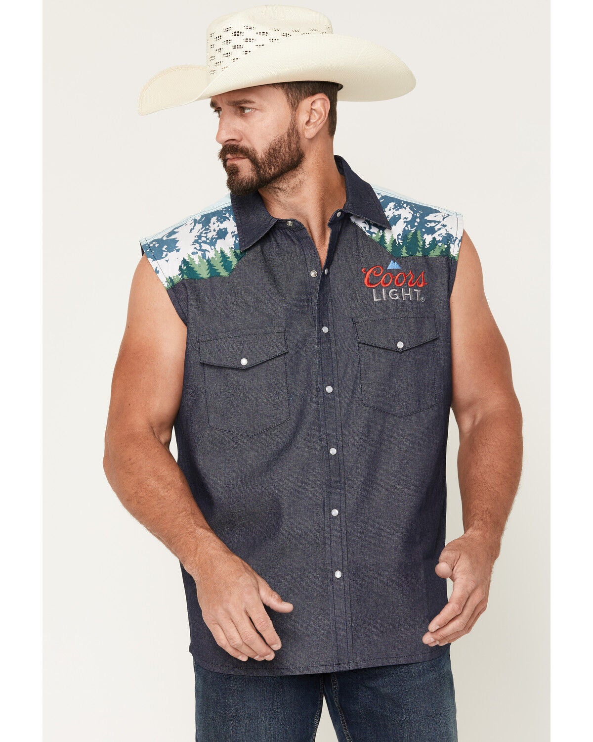 Men's Coors Boot Barn Exclusive Mountain Sleeveless Pearl Snap Bubba
