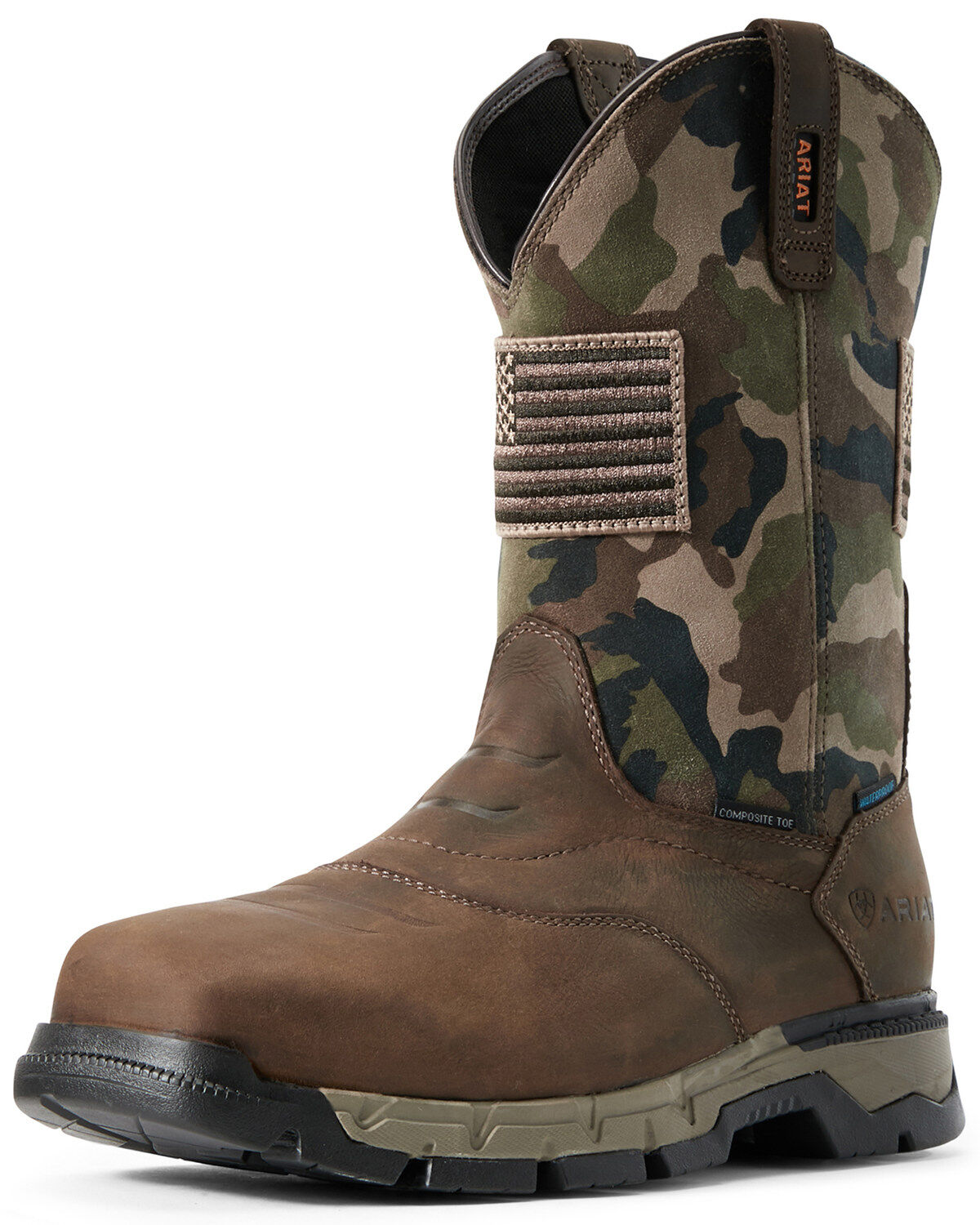 Men's Ariat Rebar Patriot Waterproof Western Work Boots - Composite To