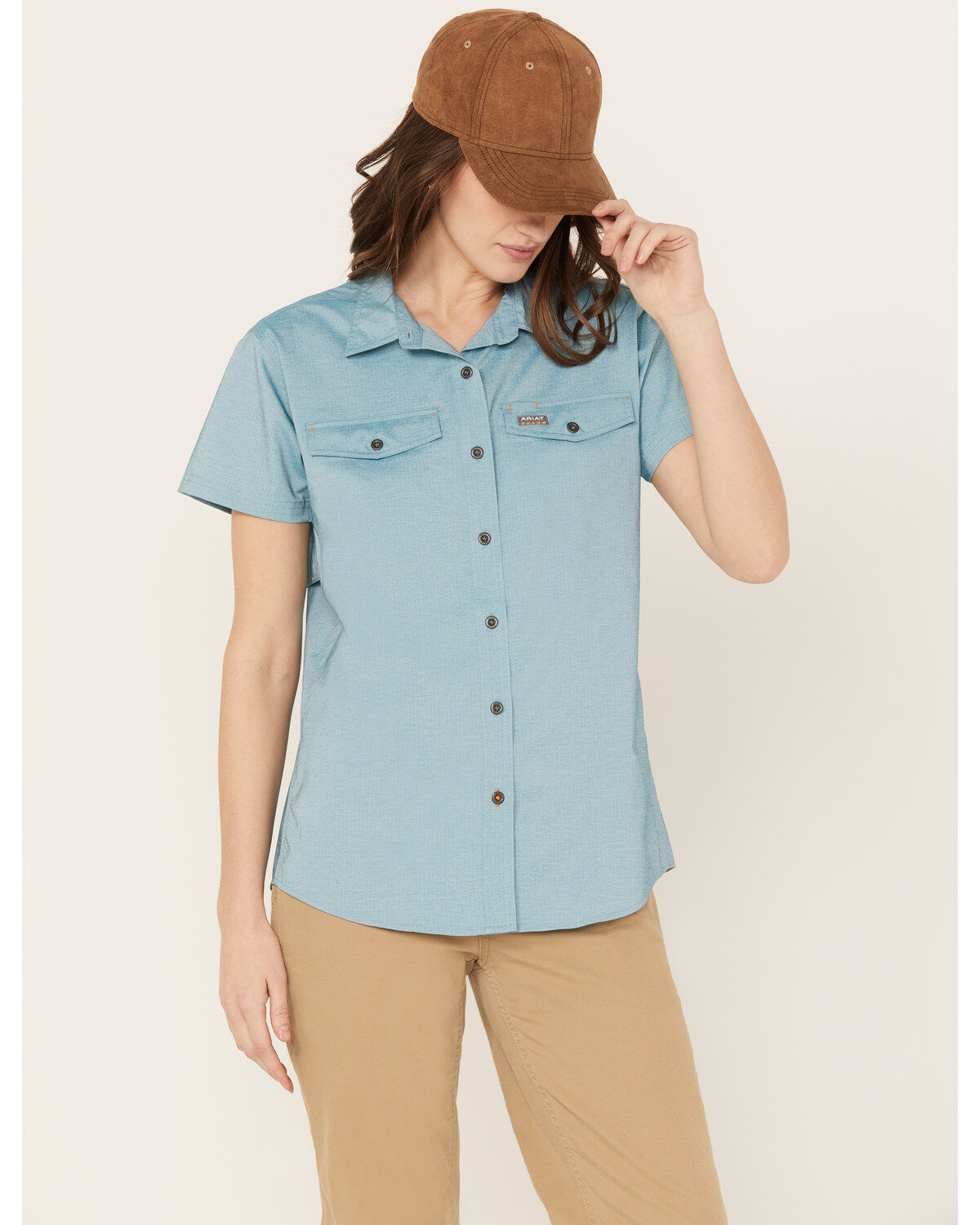 Women's Ariat Rebar VentTEK Short Sleeve Button Down Western Work Shir