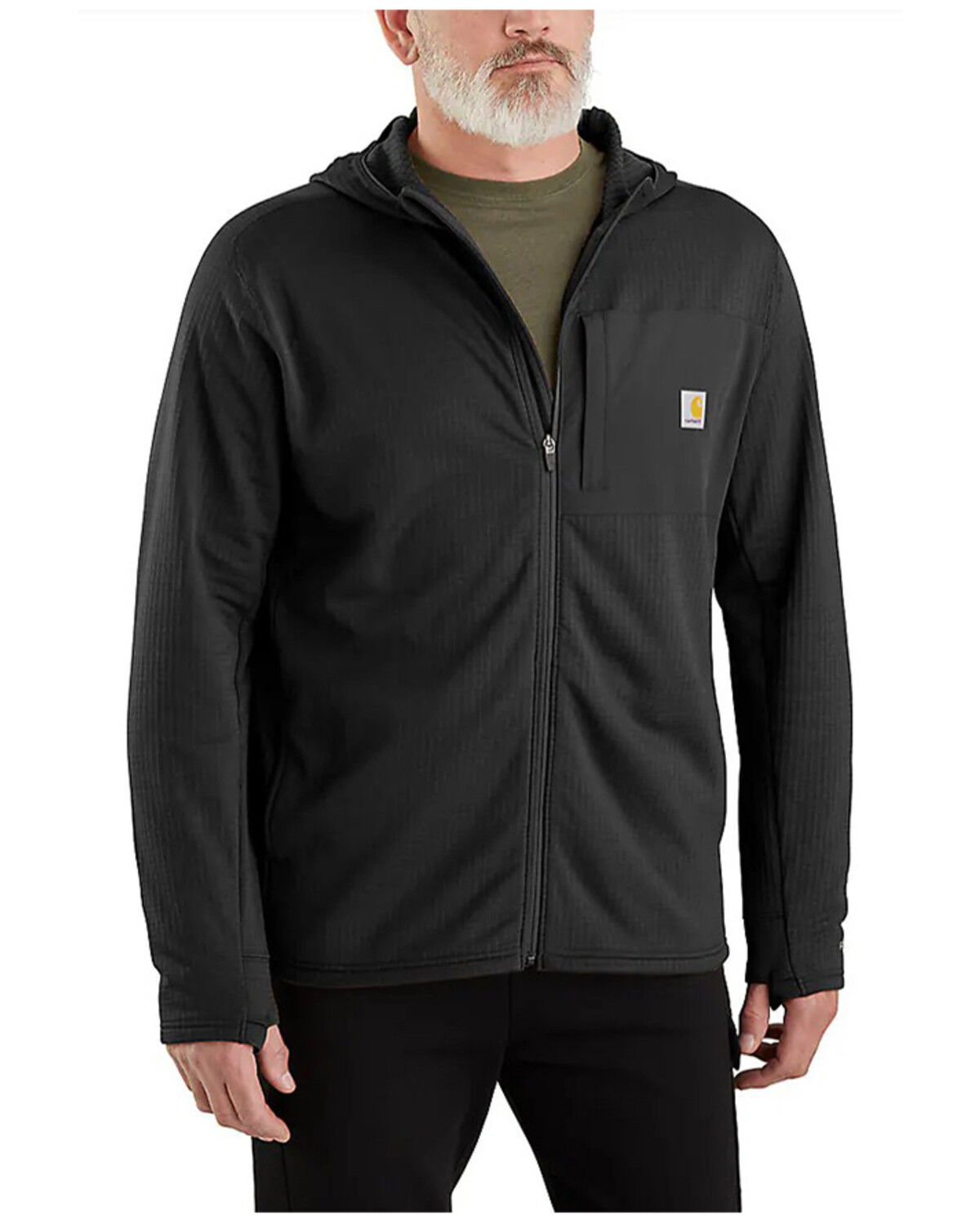Men's Carhartt Force Relaxed Fit Long Sleeve Zip-Up Hooded Shirt