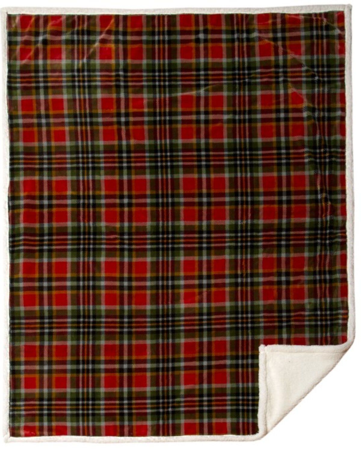 Carstens Rust And Sage Plush Sherpa Throw