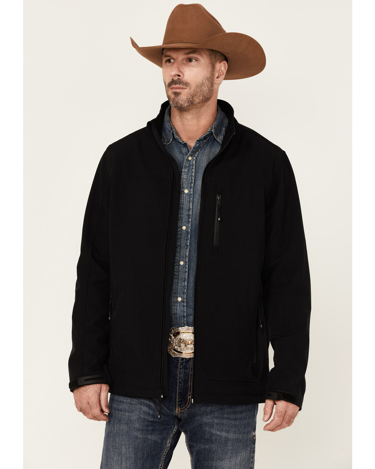 Men's Cody James Core American Embroidered Sleeve Zip-Front Steamboat