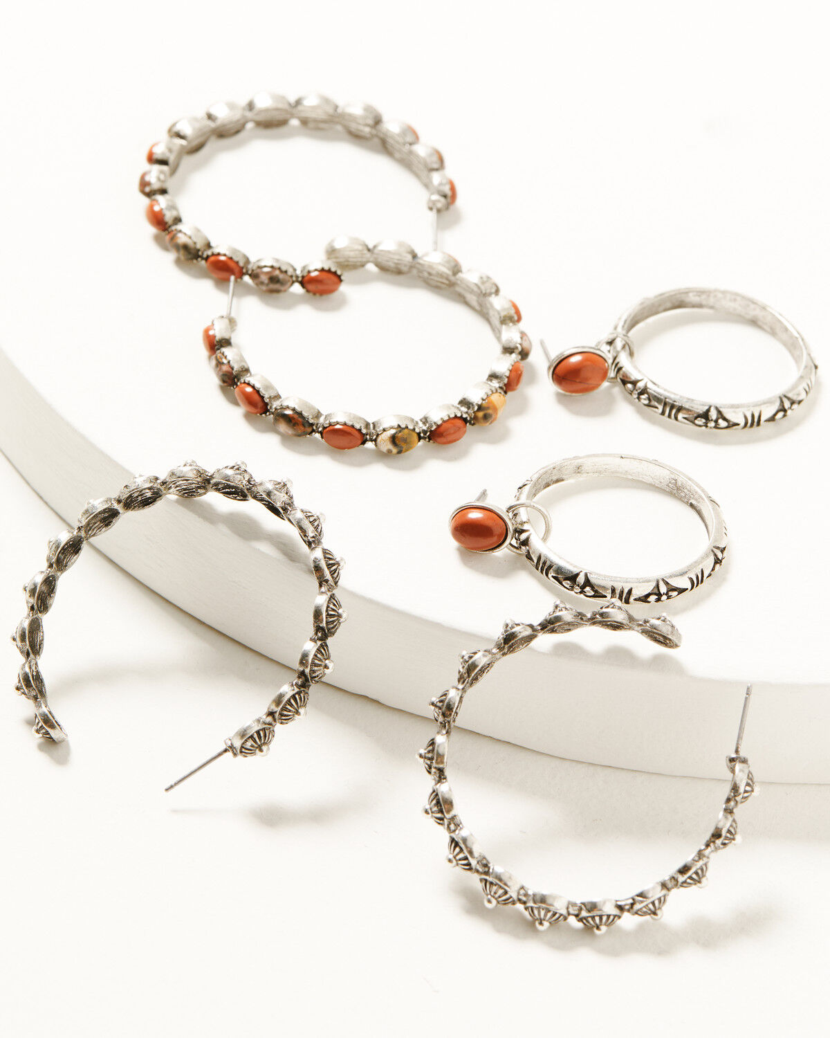 Women's Shyanne Desert Rose Antique Hoop Earrings Set - 3 Piece