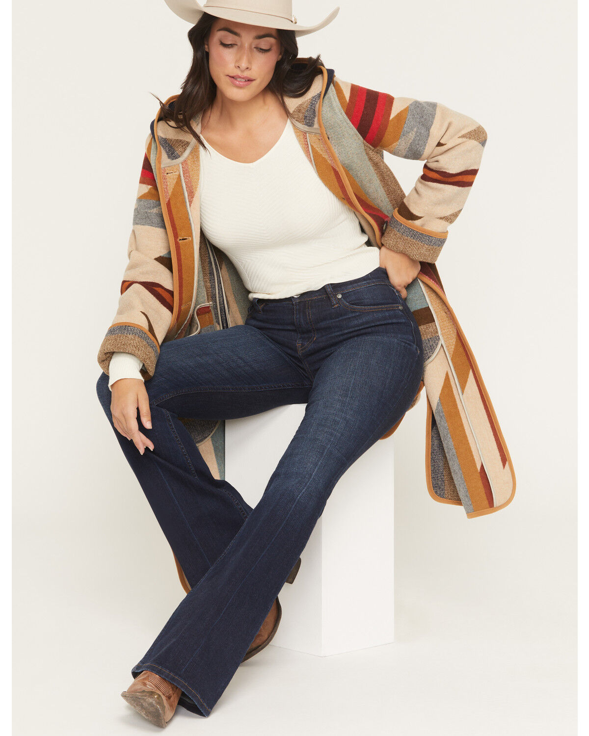 Women's Pendleton Hooded Jacquard Coat