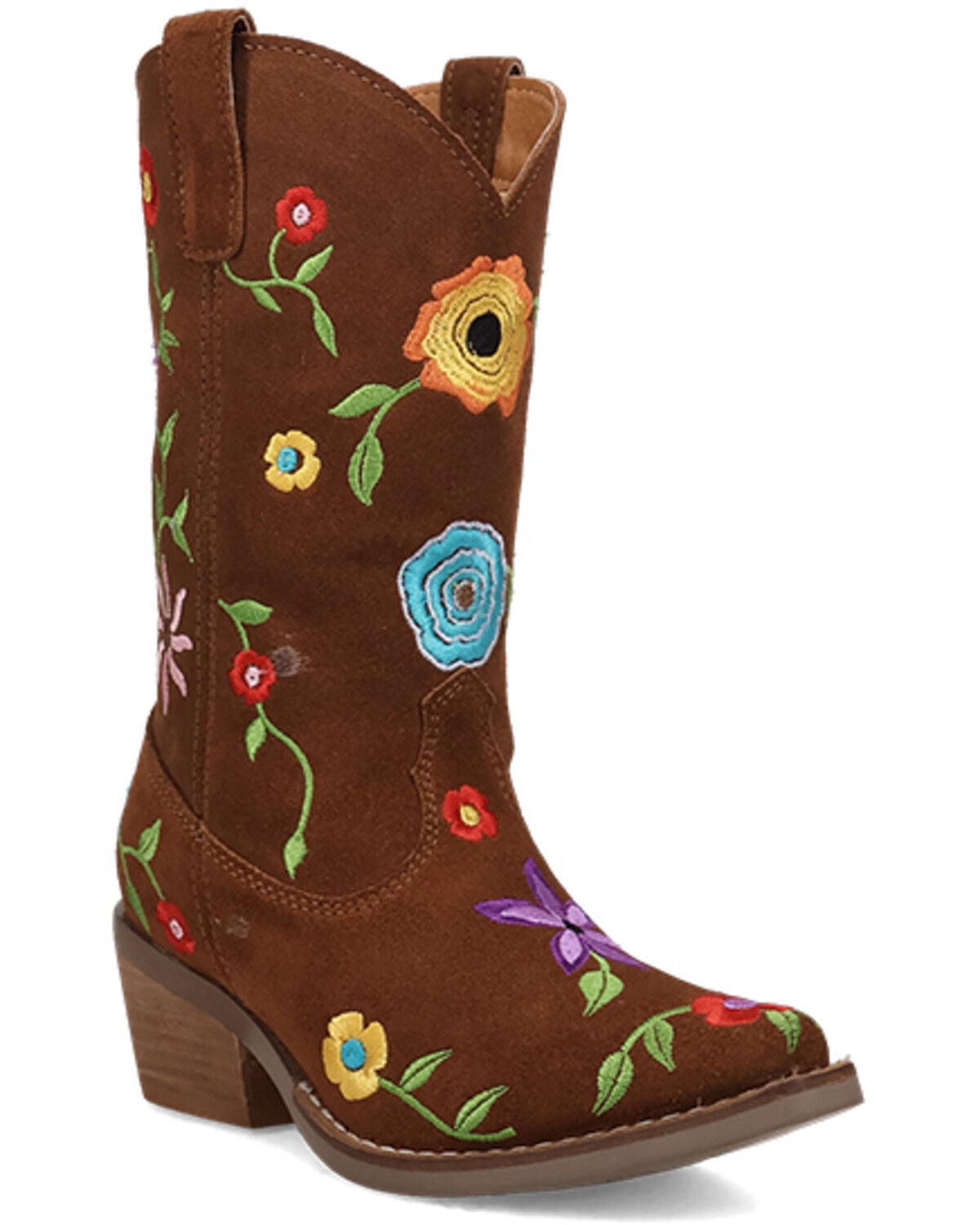 Girls' Dingo Little Flower Power Western Boots - Snip Toe
