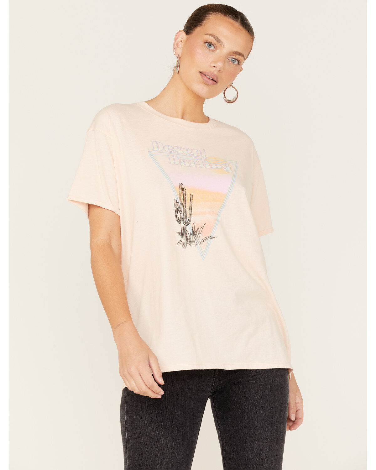 Women's White Crow Desert Darling Oversized Graphic Tee