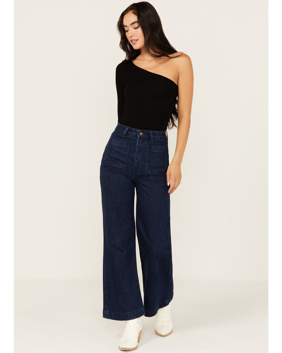 Women's Rolla's Dark Wash High Rise Wide Leg Sailor Stretch Jeans