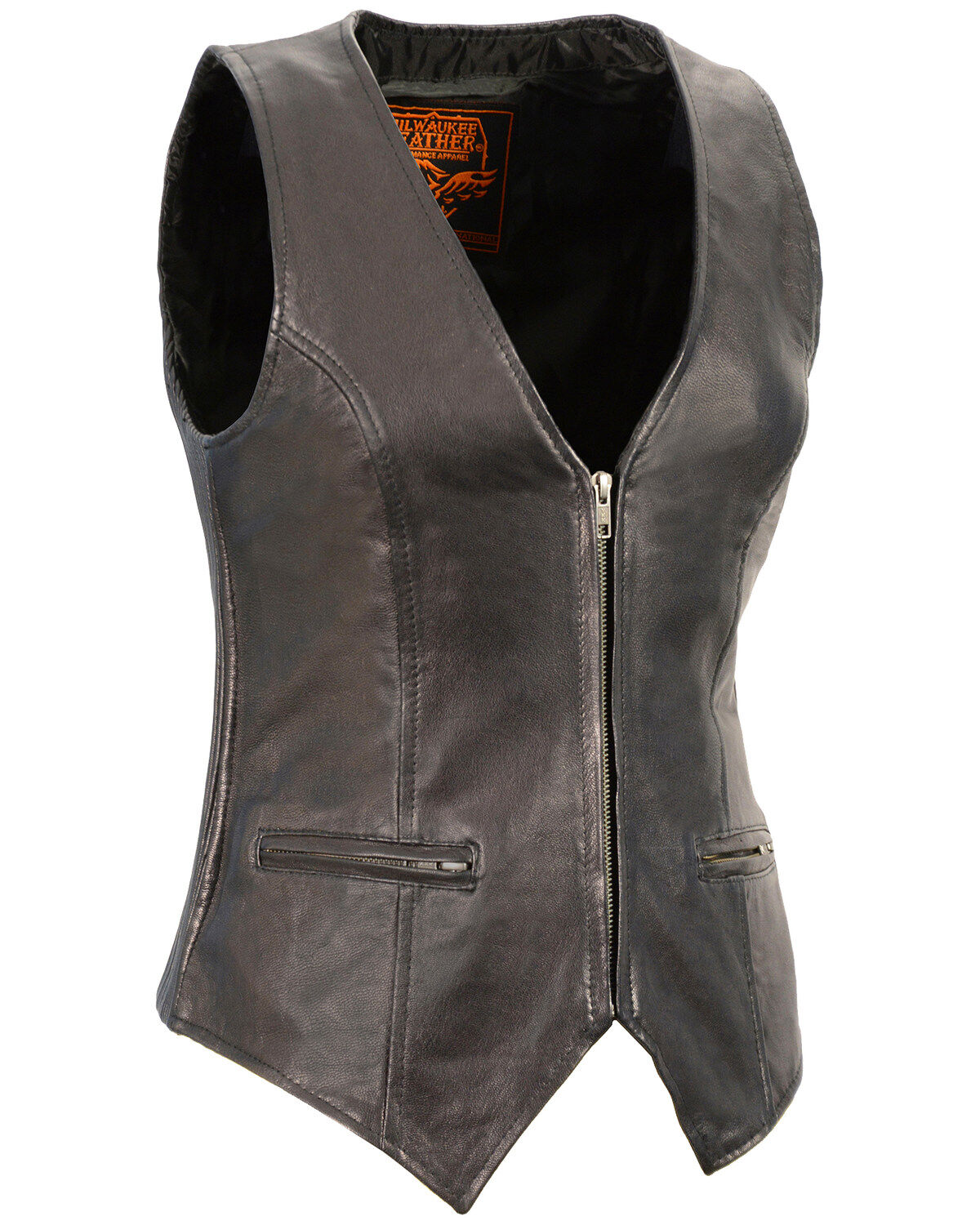 Women's Milwaukee Leather Black Lightweight Front Zipper Conceal Carry