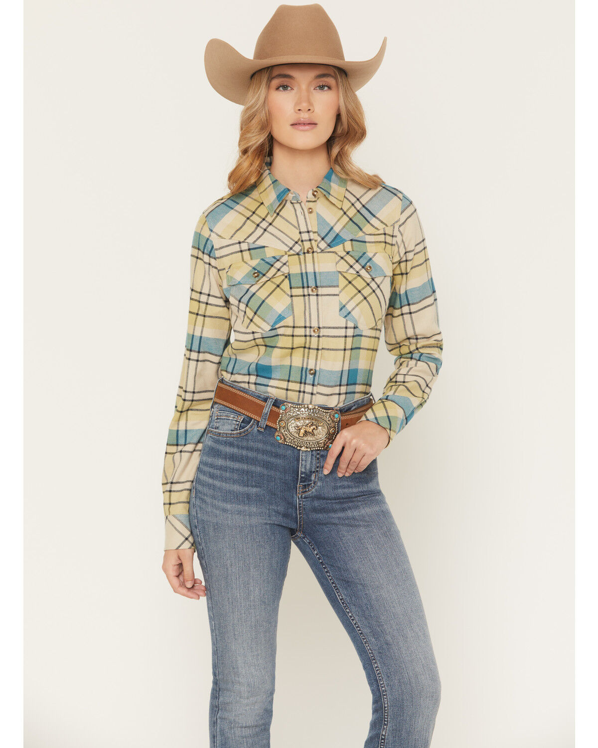 Women's Shyanne Plaid Print Long Sleeve Button-Down Flannel Shirt