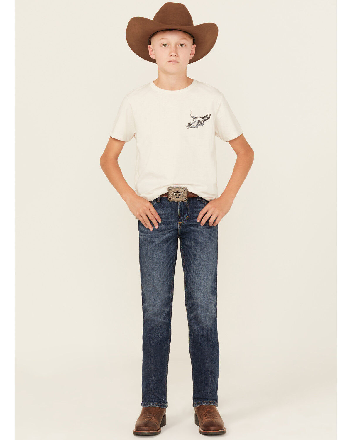 Boys' Wrangler 20X Barksdale Dark Wash Vintage Bootcut Stretch Denim J