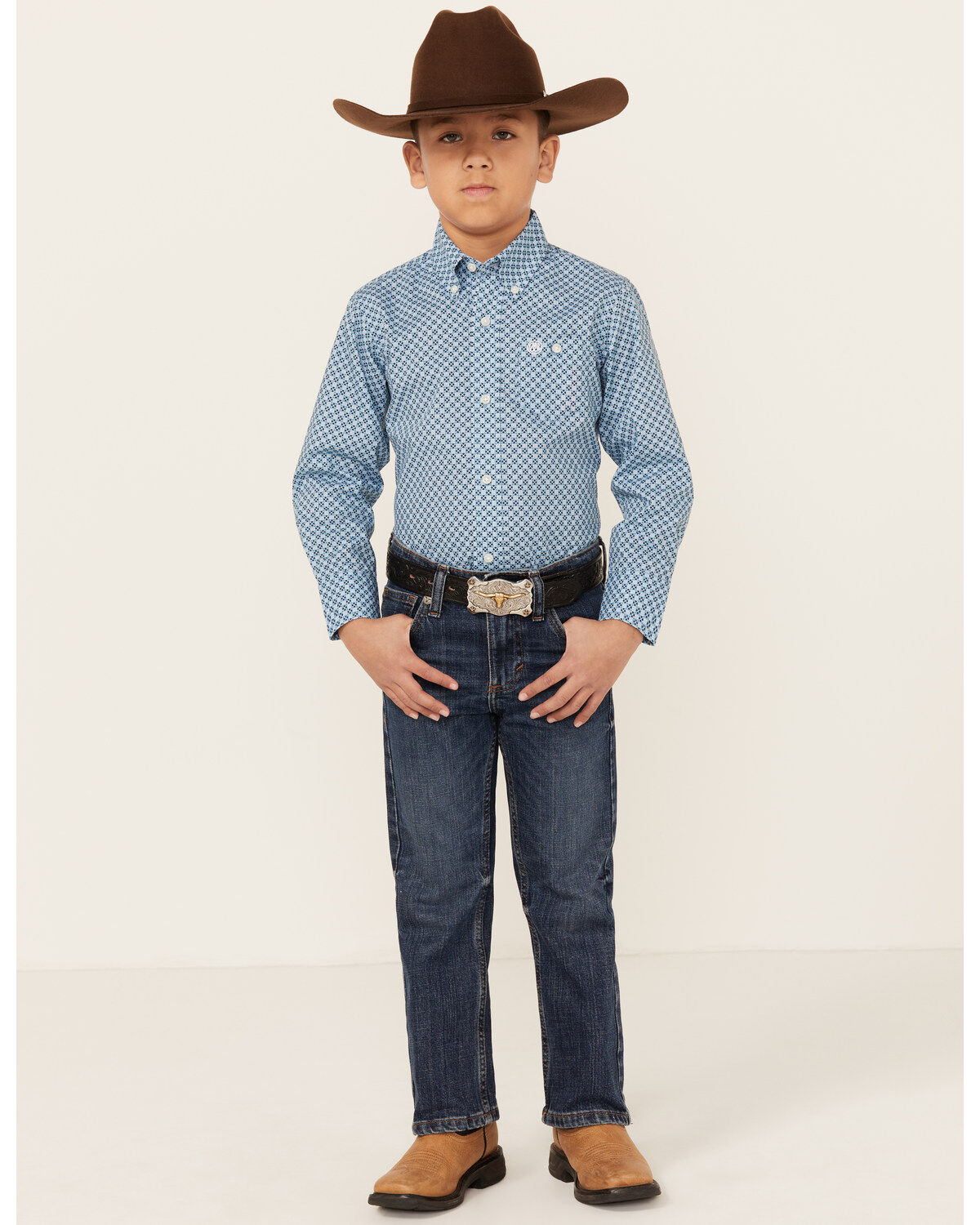 Boys' Wrangler 20X Little Barksdale Dark Wash Vintage Bootcut Stretch