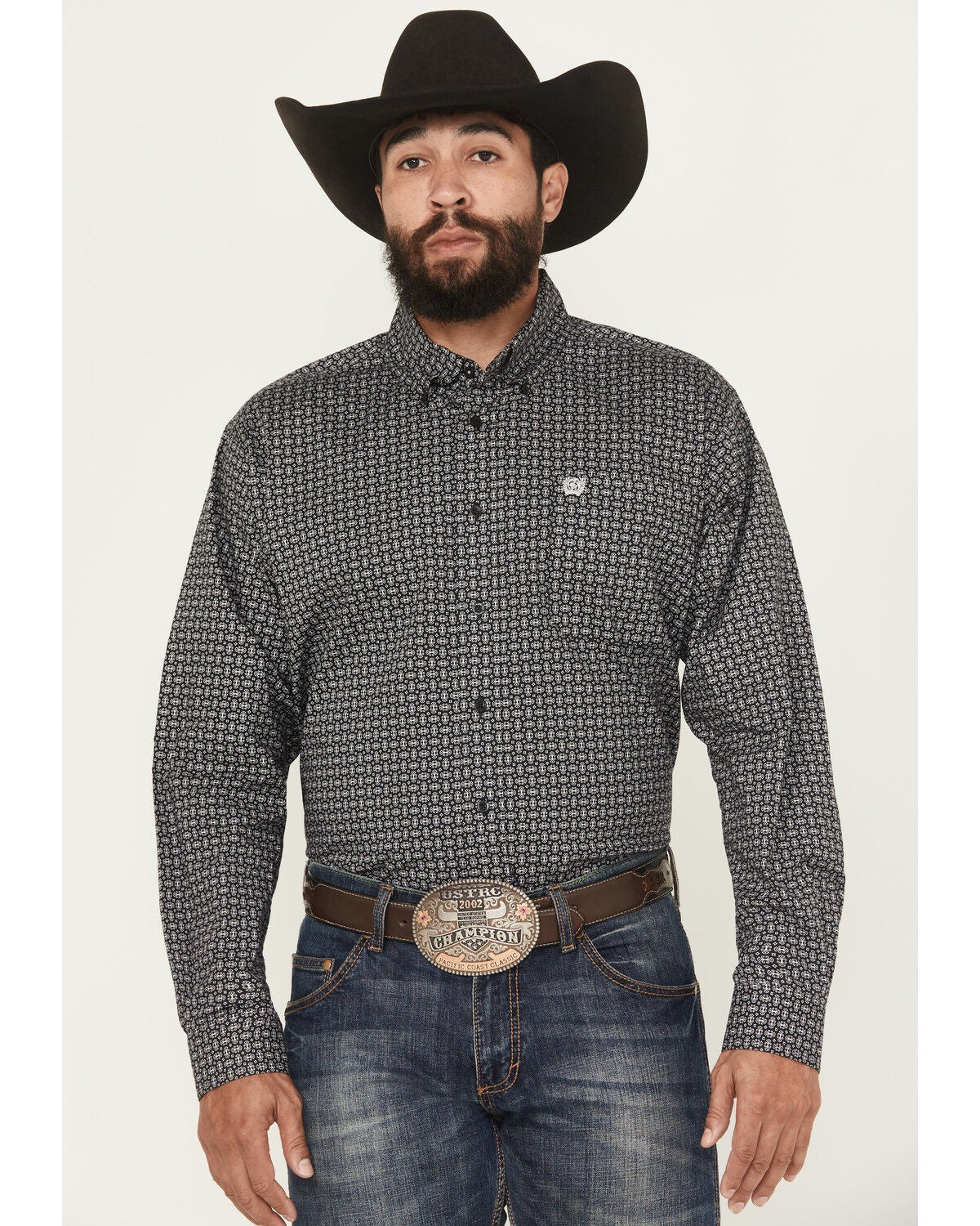 Men's Cinch Geo Print Long Sleeve Button-Down Stretch Western Shirt