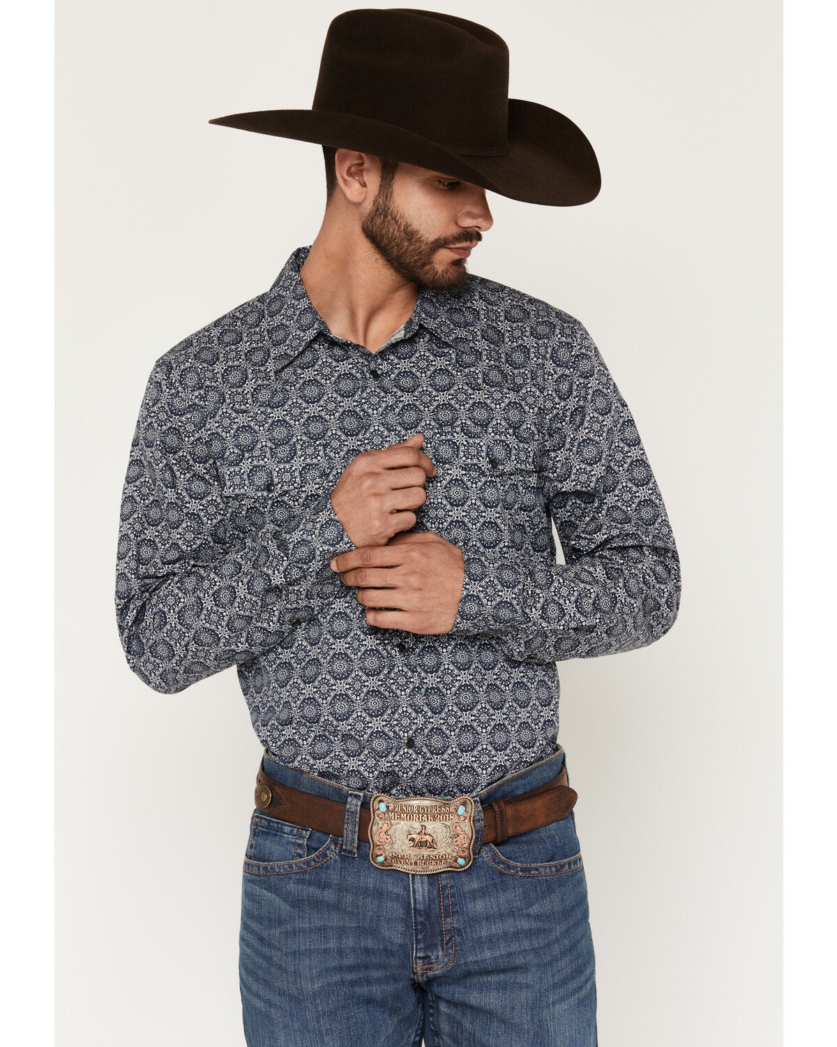 Men's Gibson Trading Co Moroccan Mood Medallion Print Long Sleeve Snap