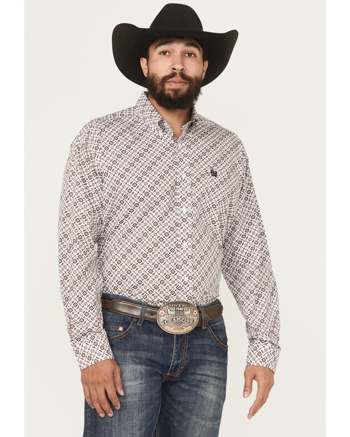 Men's Cinch Geo Print Long Sleeve Button-Down Western Shirt