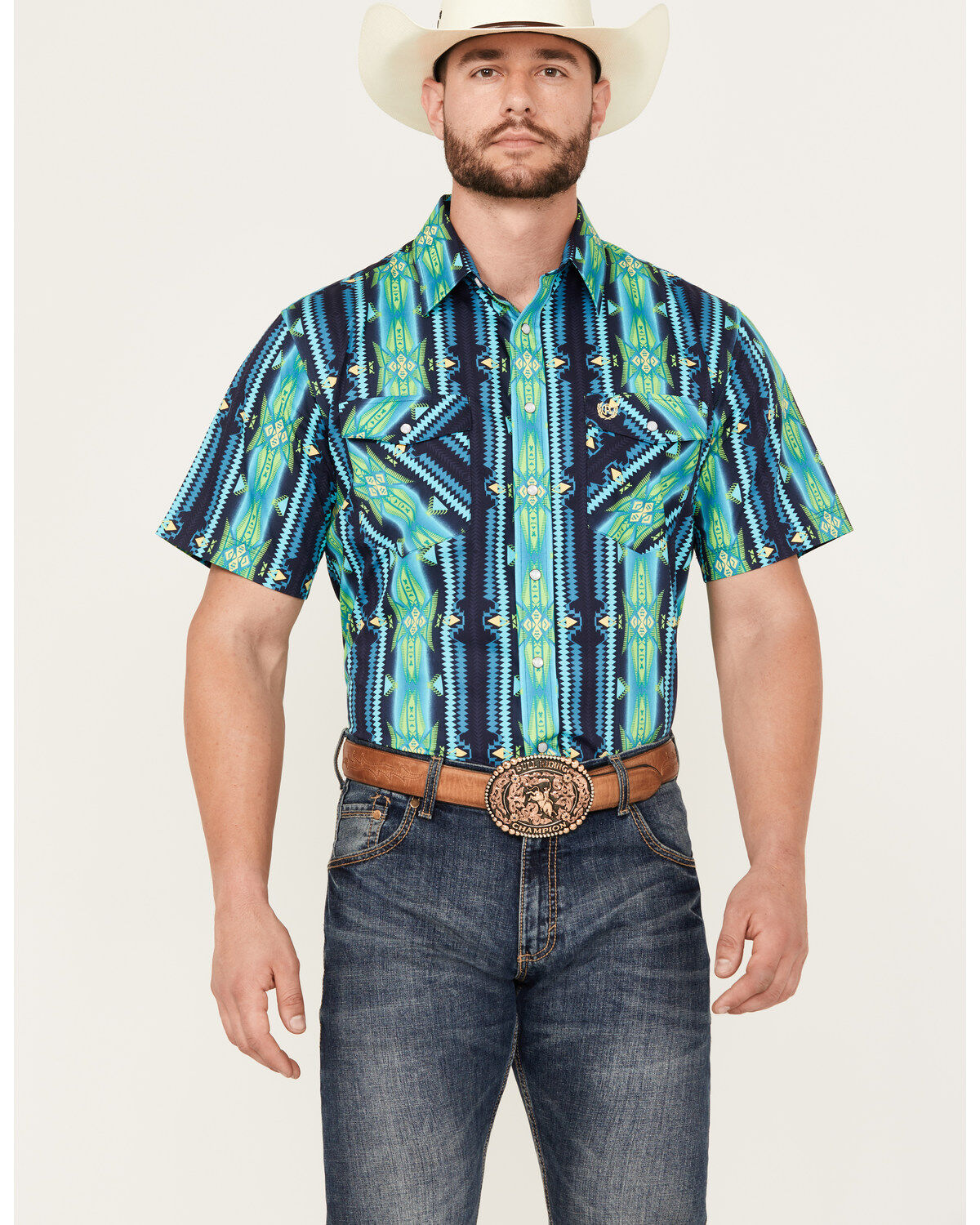 Men's Panhandle Select Southwestern Print Short Sleeve Snap Western Sh