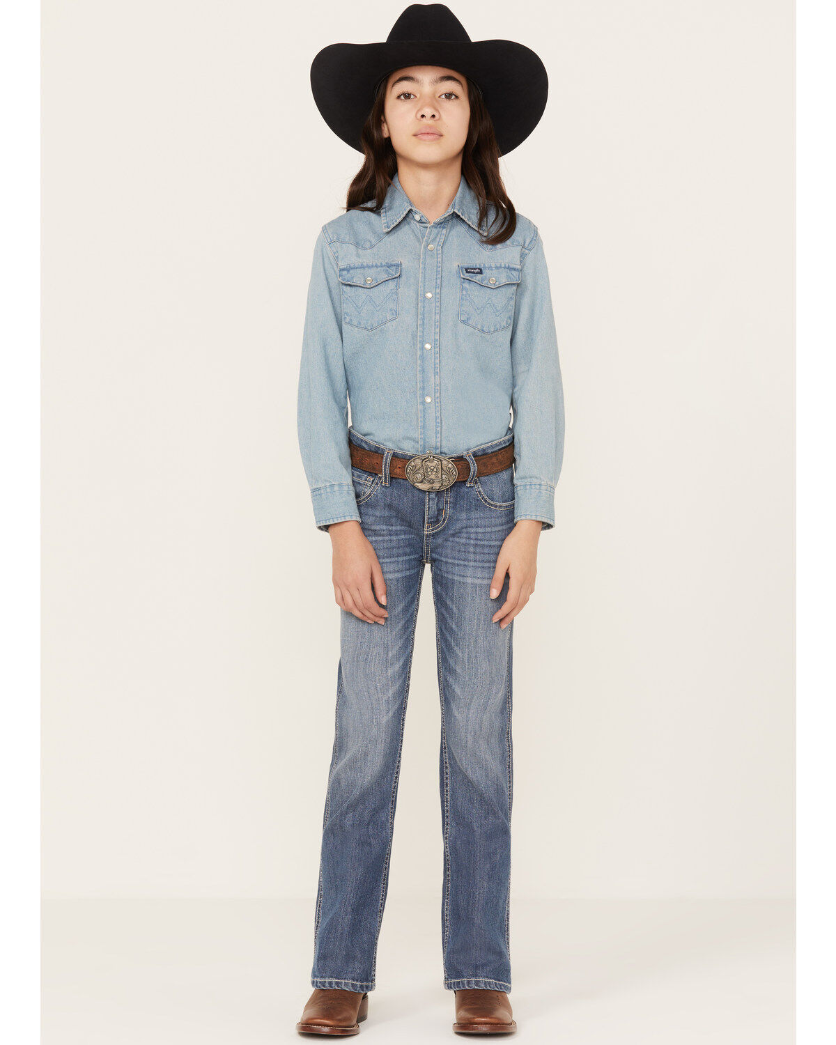 Girls' Shyanne Light Wash Stretch Bootcut Riding Jeans