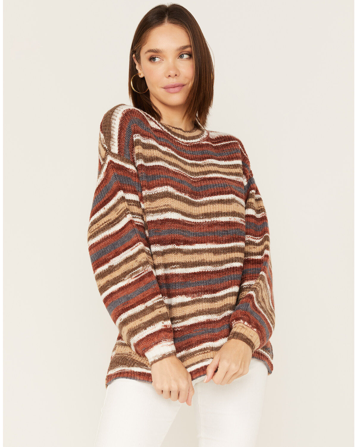 Women's Cleo + Wolf Stripe Knit Oversized Sweater