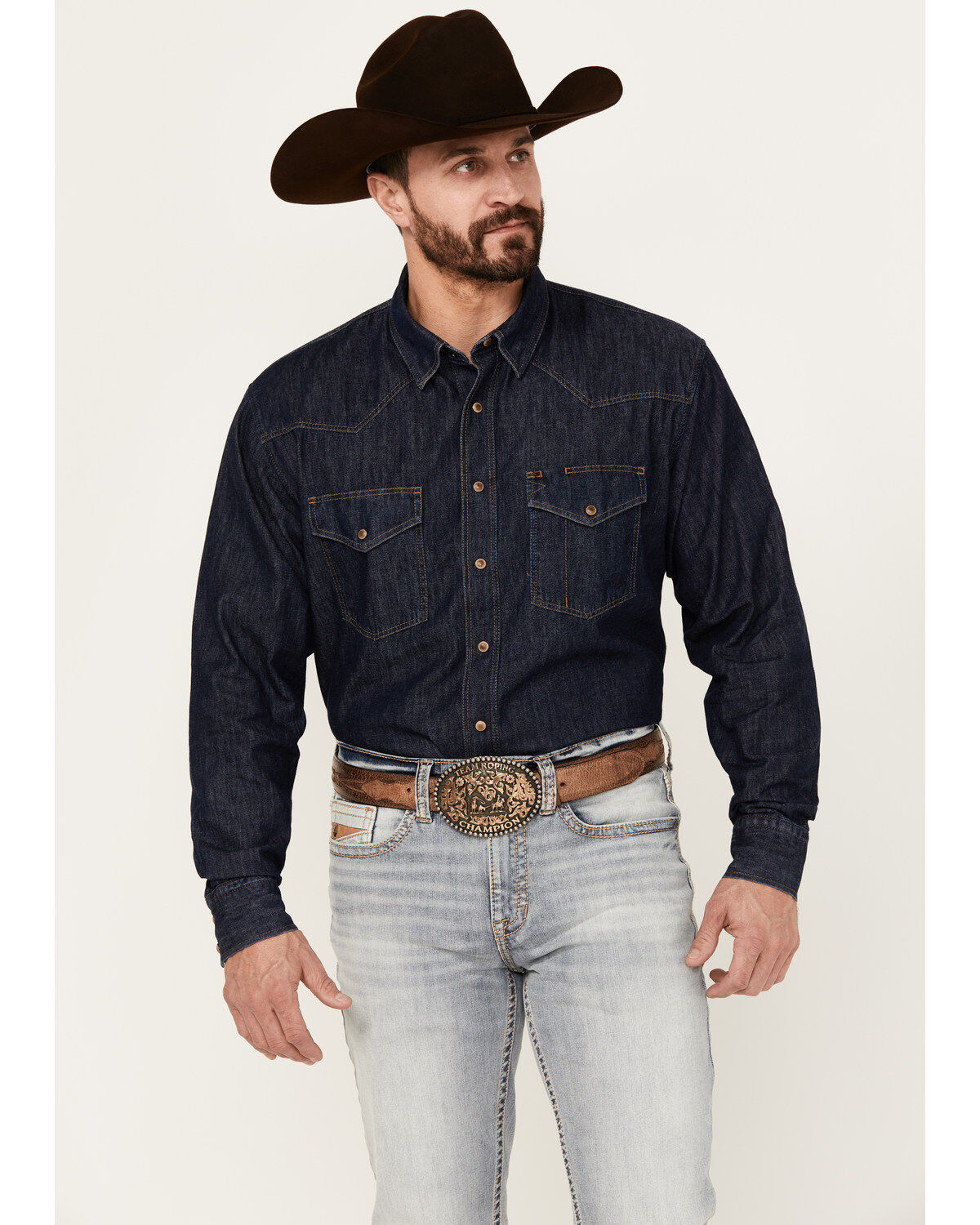 Men's Ariat Classic Denim Long Sleeve Snap Western Shirt