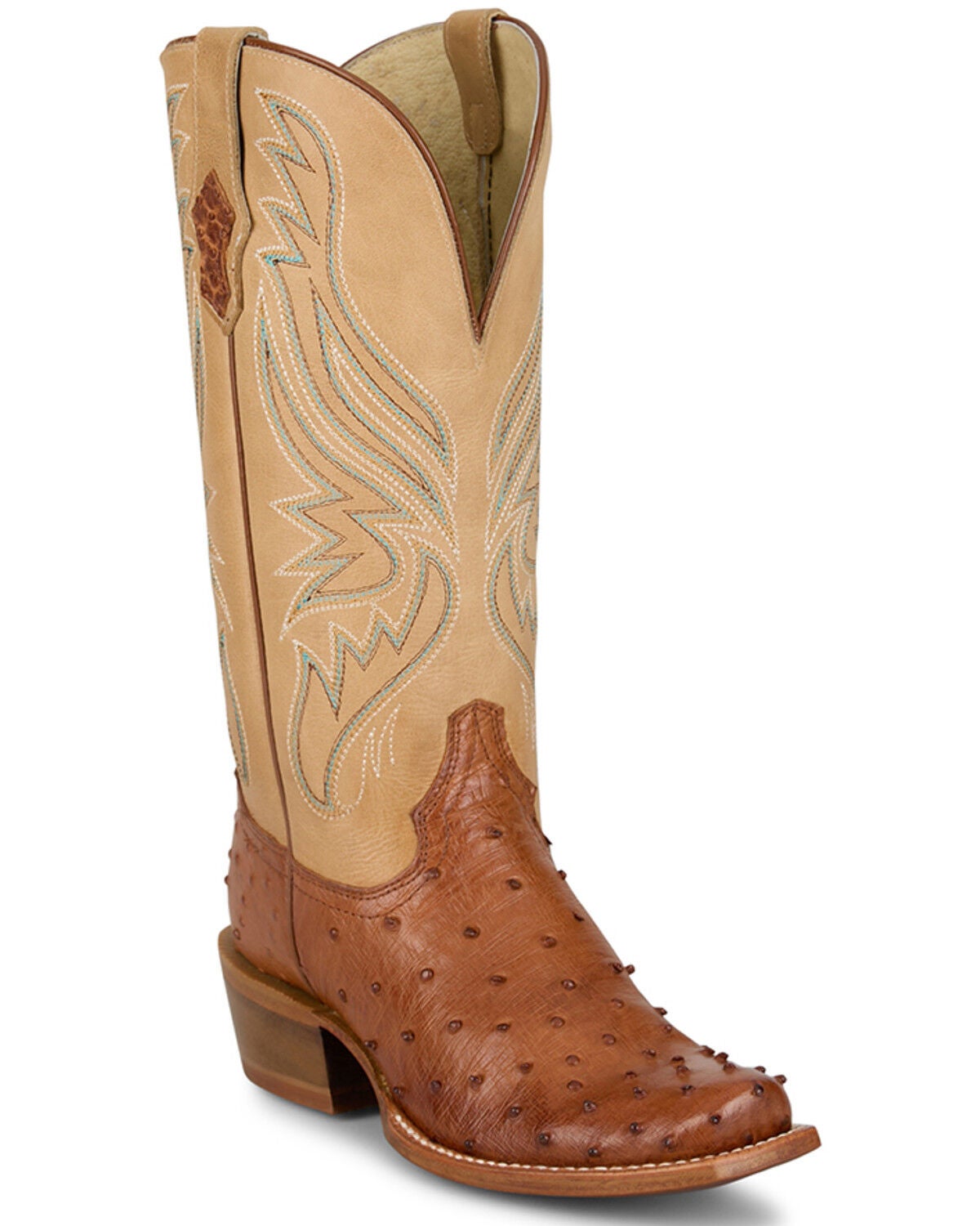 Women's Tony Lama Zaire Exotic Full Quill Ostrich Western Boots - Squa