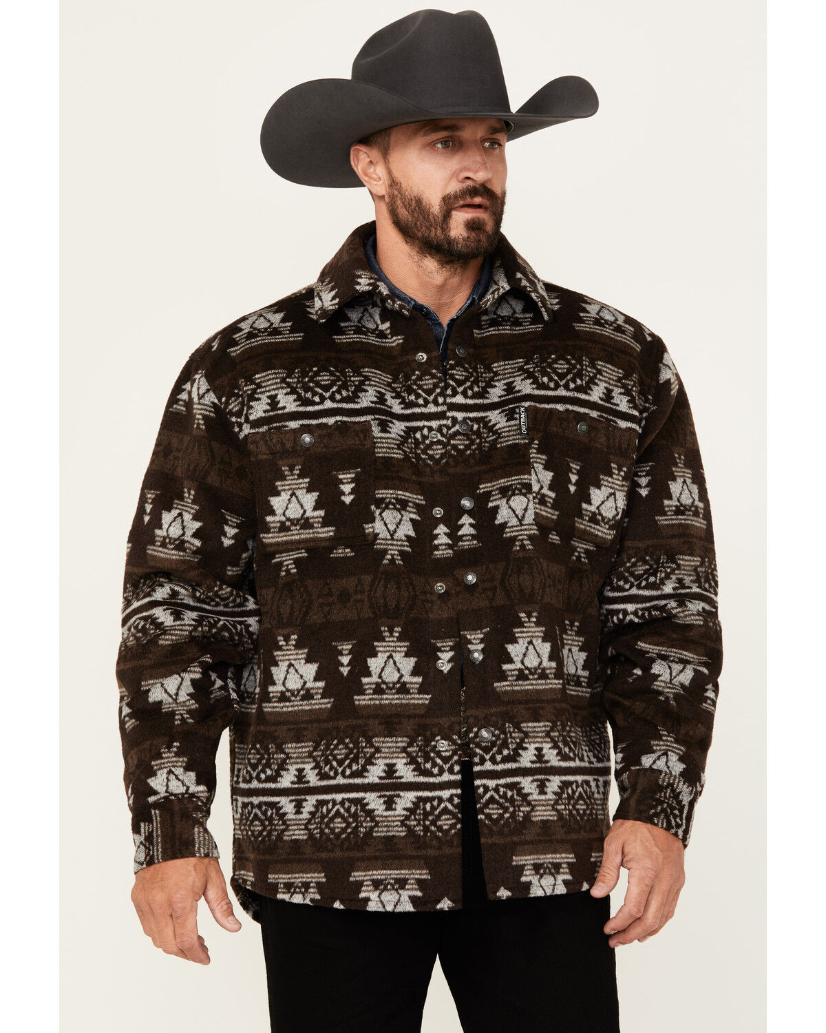 Men's Outback Trading Co. Brown Hudson Southwestern Print Long Sleeve