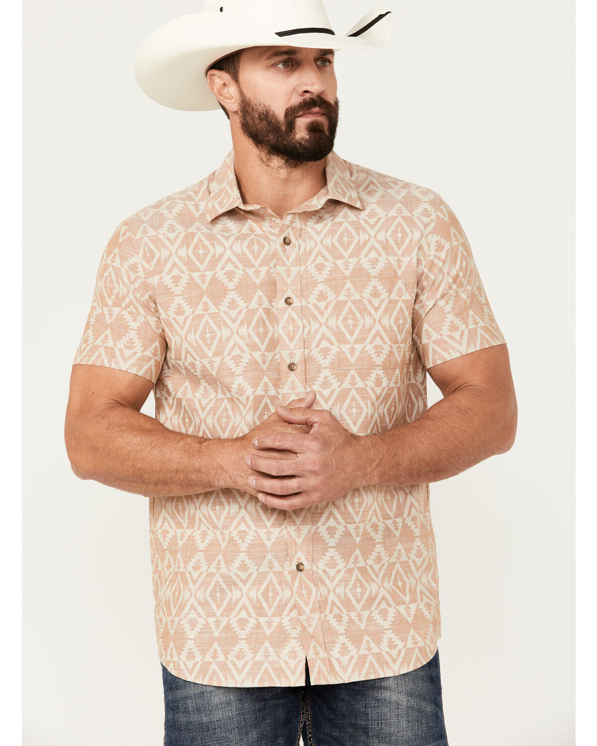 Men's Pendleton Deacon Print Short Sleeve Button-Down Western Shirt