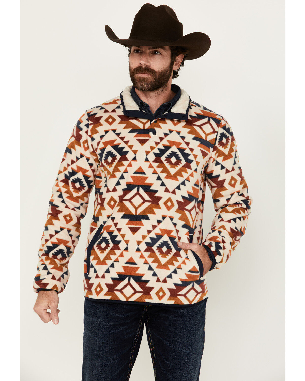 Men's Cody James Base Camp Southwestern Print 1/4 Snap Pullover