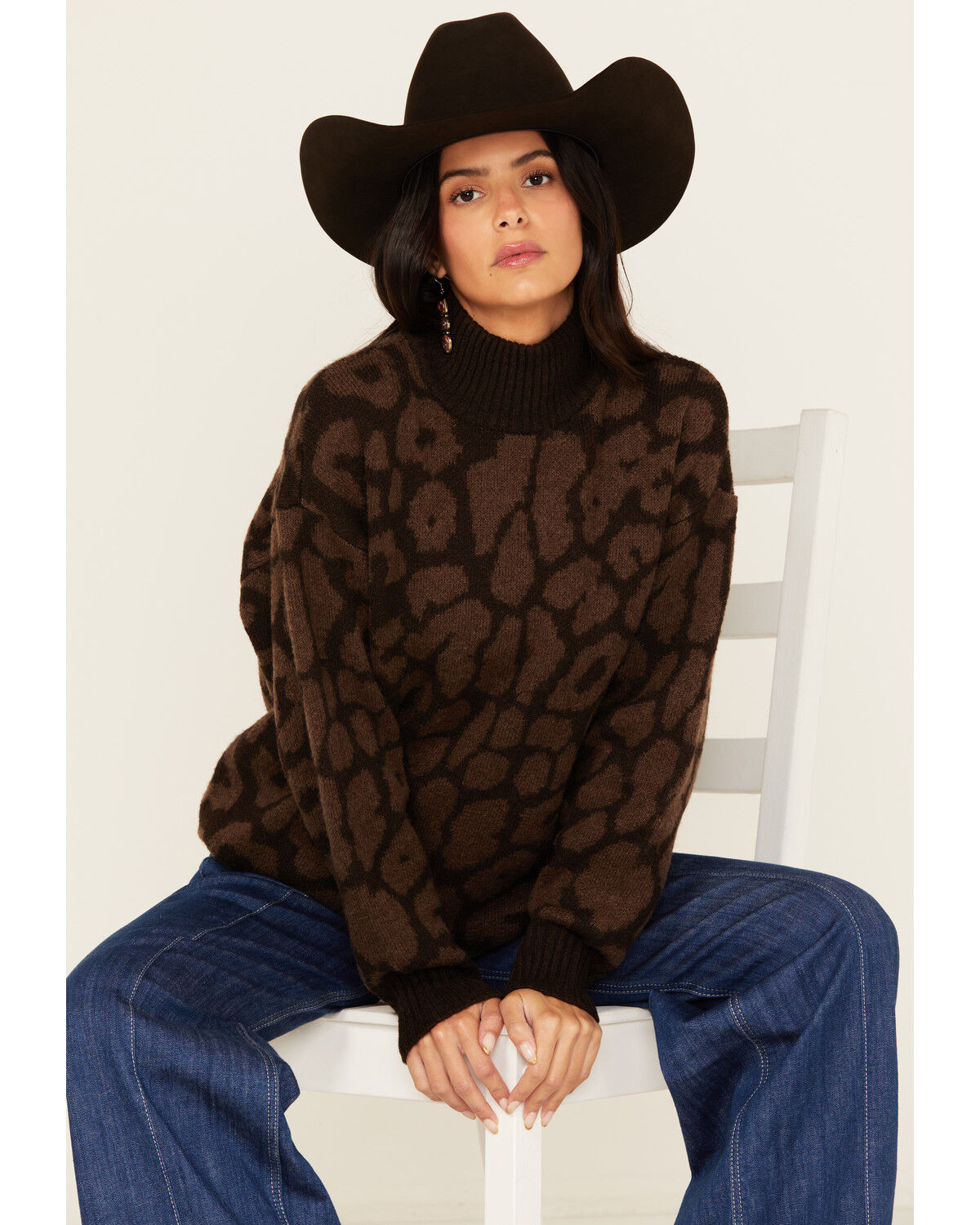 Women's Ariat Leopard Print Turtleneck Sweater