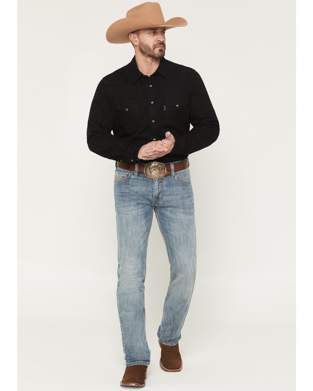 Men's Rock & Roll Denim Revolver Slim Straight Stretch Denim Jeans