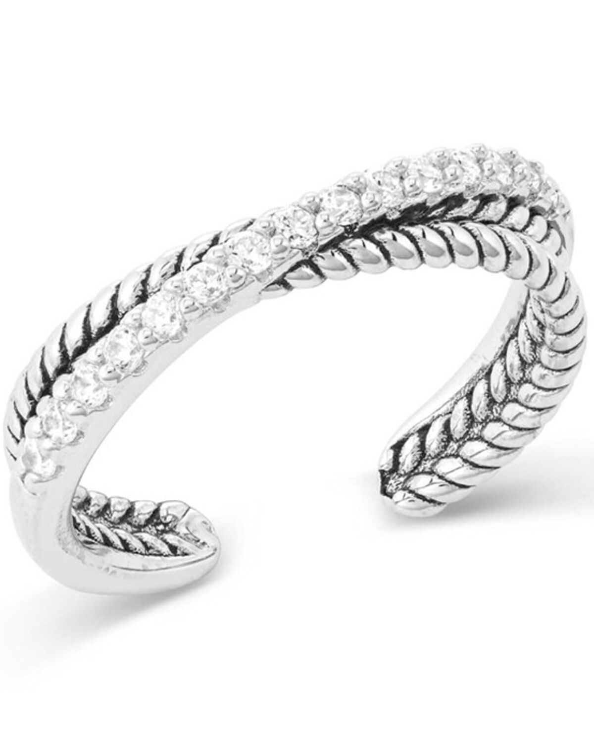 Women's Montana Silversmiths Crystal Crossover Open Ring