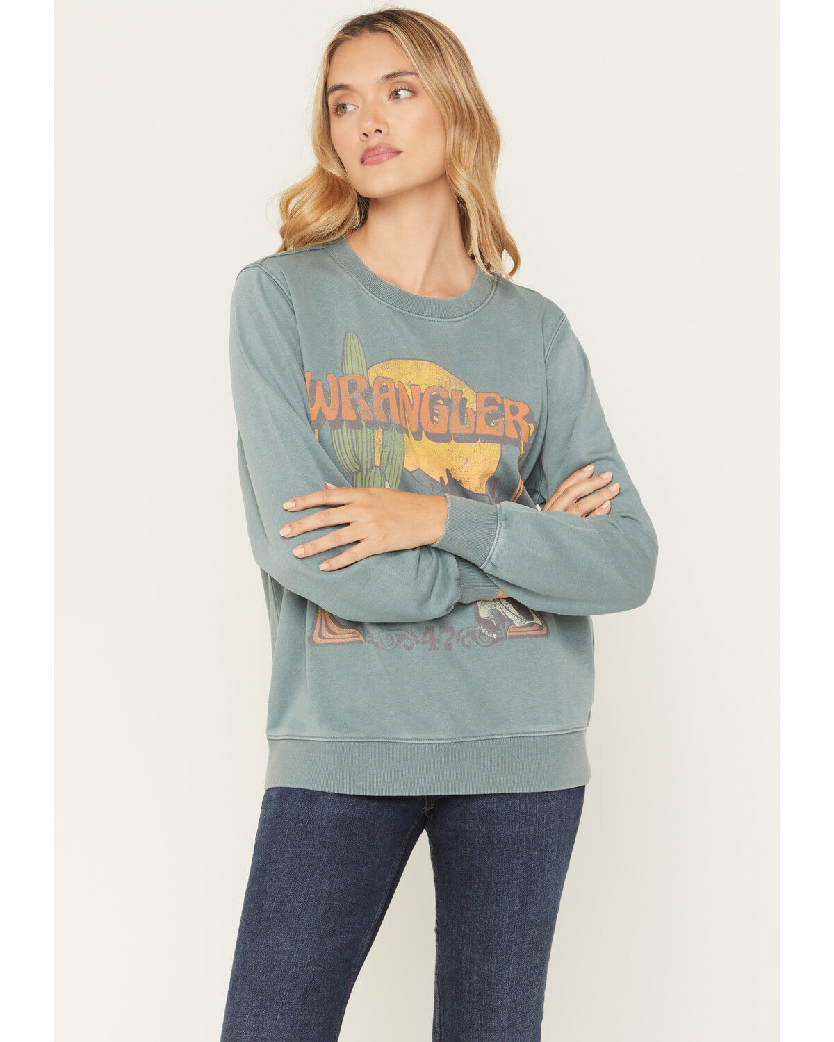 Women's Wrangler Desert Graphic Crew Neck Sweatshirt