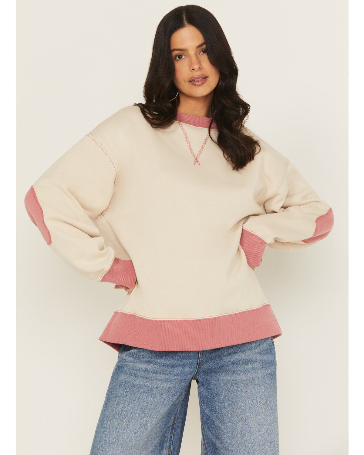 Women's Cleo + Wolf Colorblock Fleece Sweatshirt