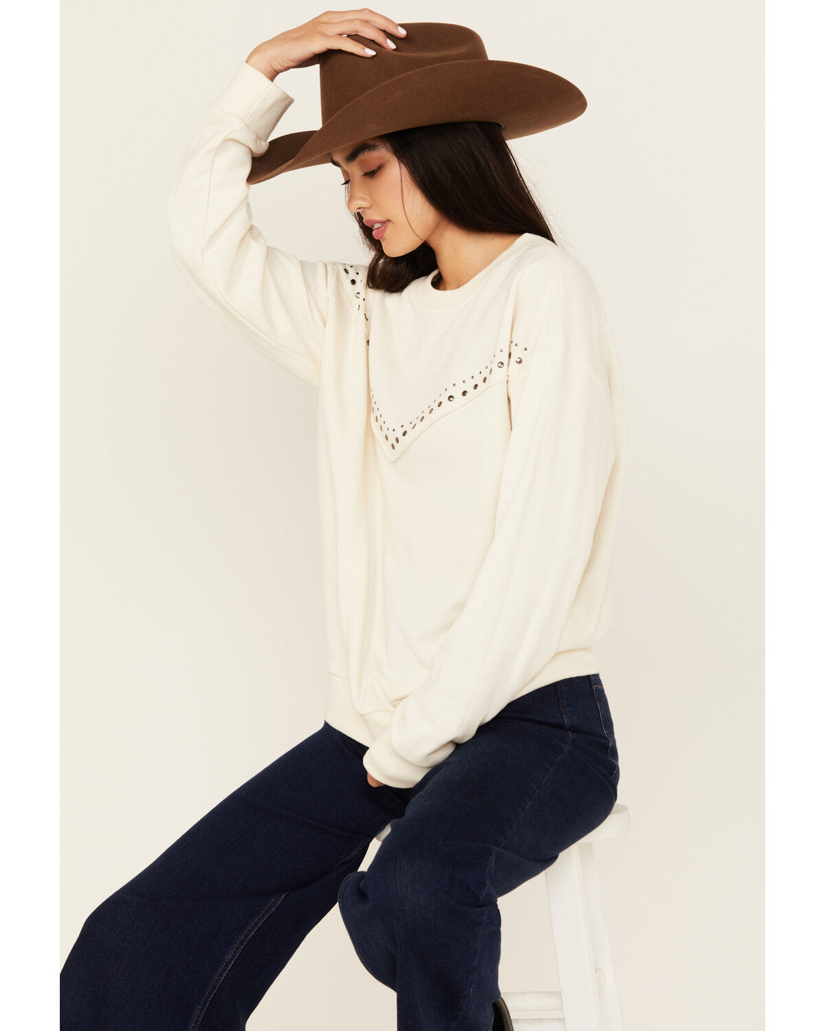 Women's Ariat Studded Western Yoke Sweatshirt