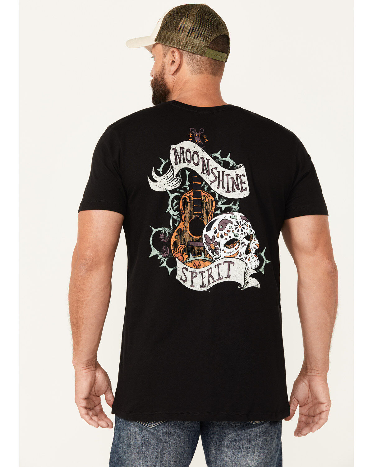 Men's Moonshine Spirit Guitar Short Sleeve Graphic T-Shirt