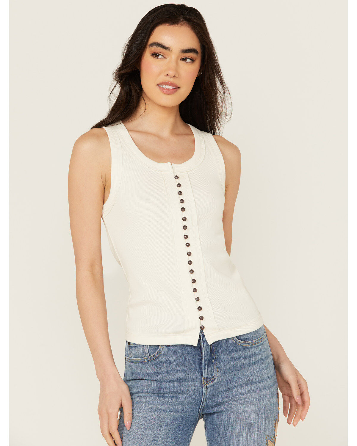 Women's Idyllwind Edna Button Front Ribbed Tank