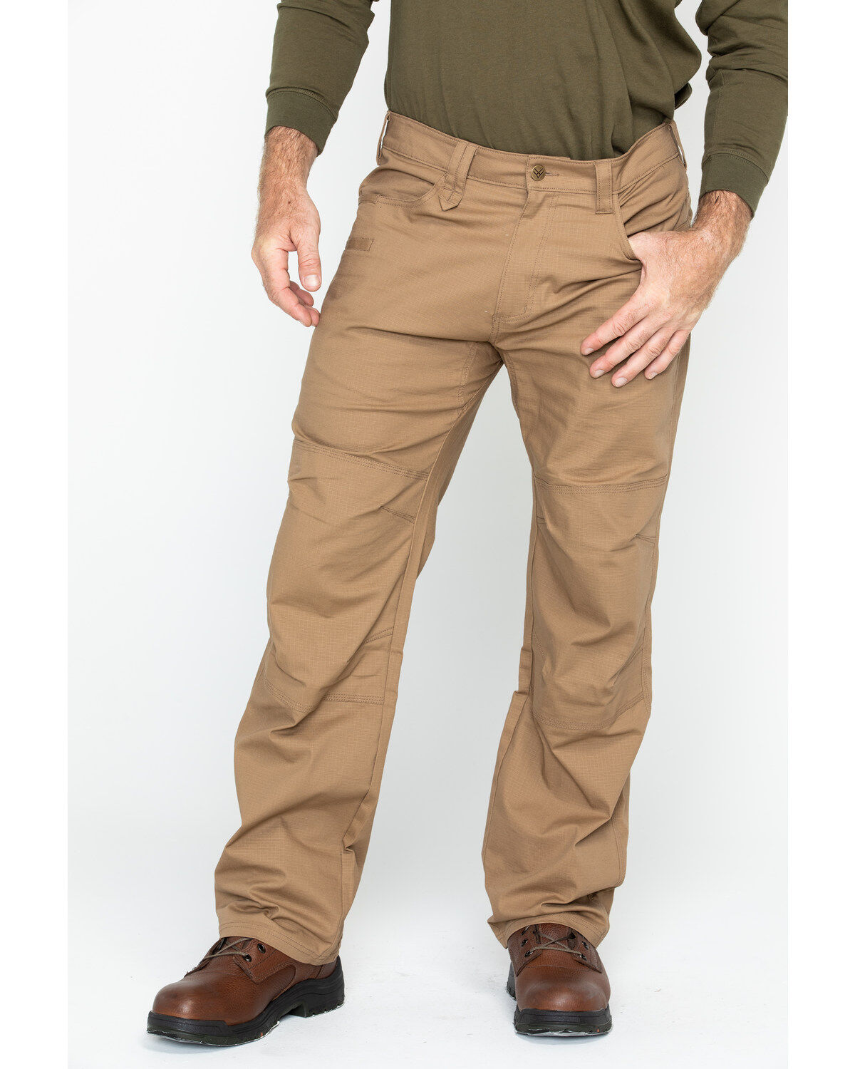 Men's Hawx Brown Stretch Ripstop Utility Work Pants - Big