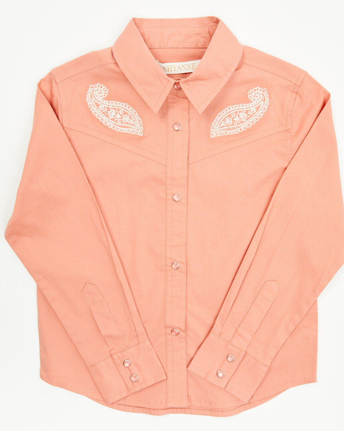 Girls' Shyanne Toddler Cedar Embroidered Long Sleeve Pearl Snap Stretc