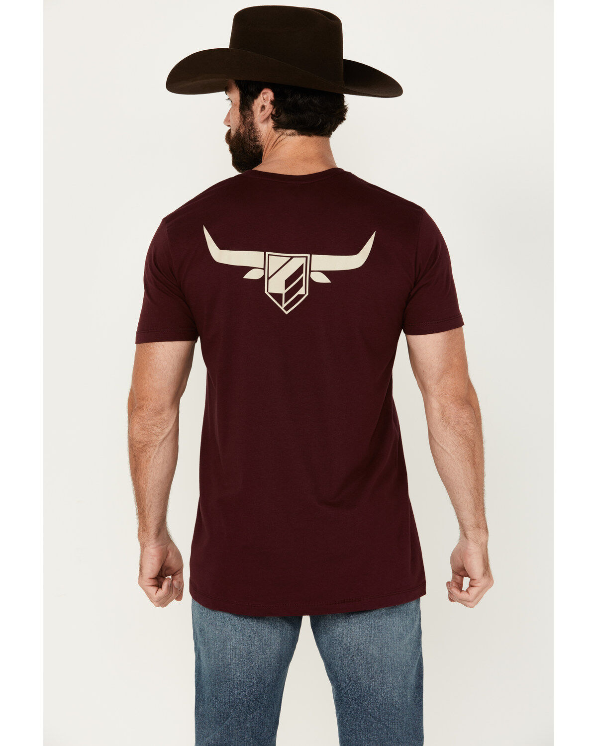 Men's RANK 45 Long Horn Logo Short Sleeve Graphic T-Shirt