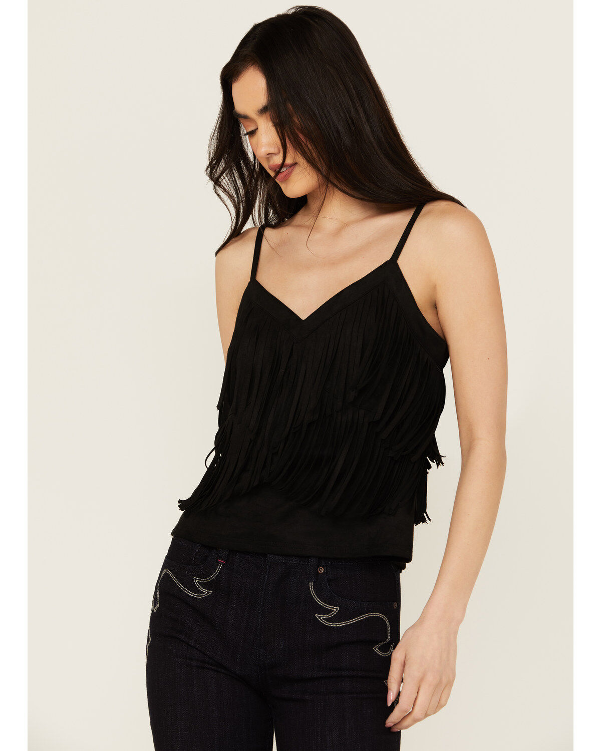 Women's Idyllwind Stafford Fringe Faux Suede Cropped Tank