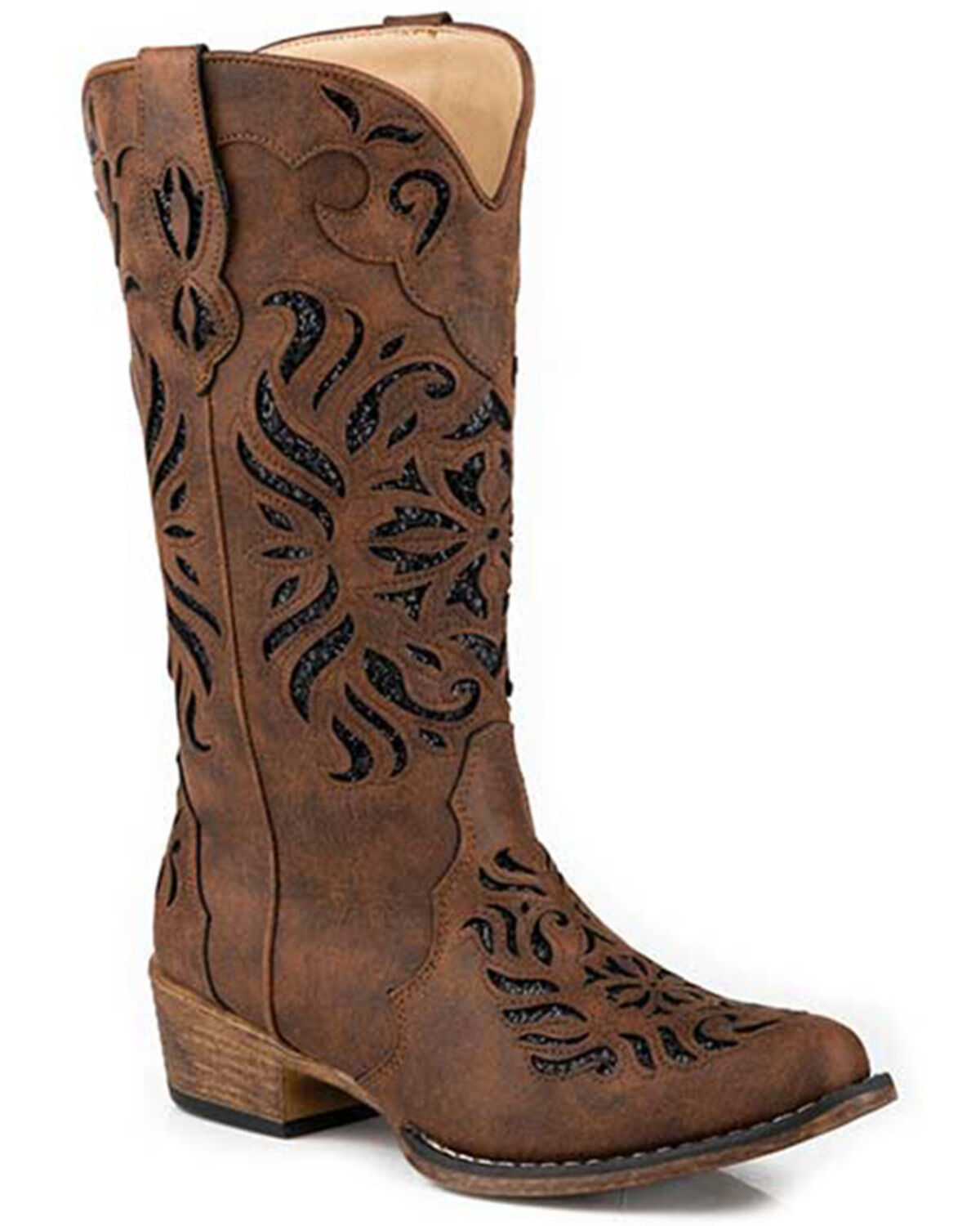 Women's Roper Riley Glitz Glitter Inlay Western Boots - Snip Toe