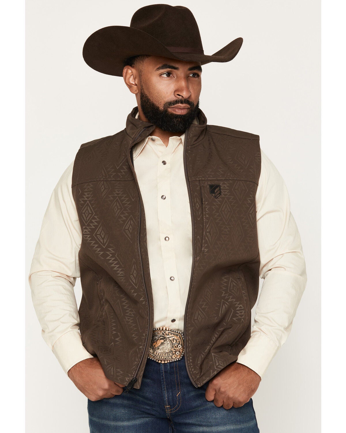 Men's RANK 45 Buck Tonal Southwestern Softshell Vest