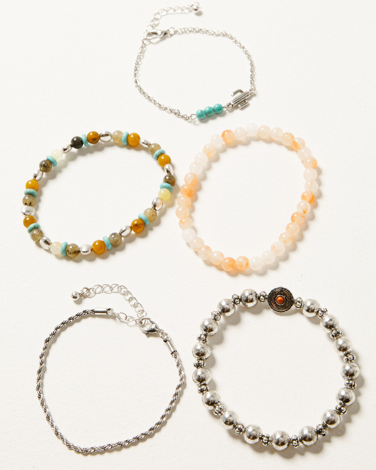 Women's Shyanne Tonal Bead Cactus Bracelet Set - 5 Piece