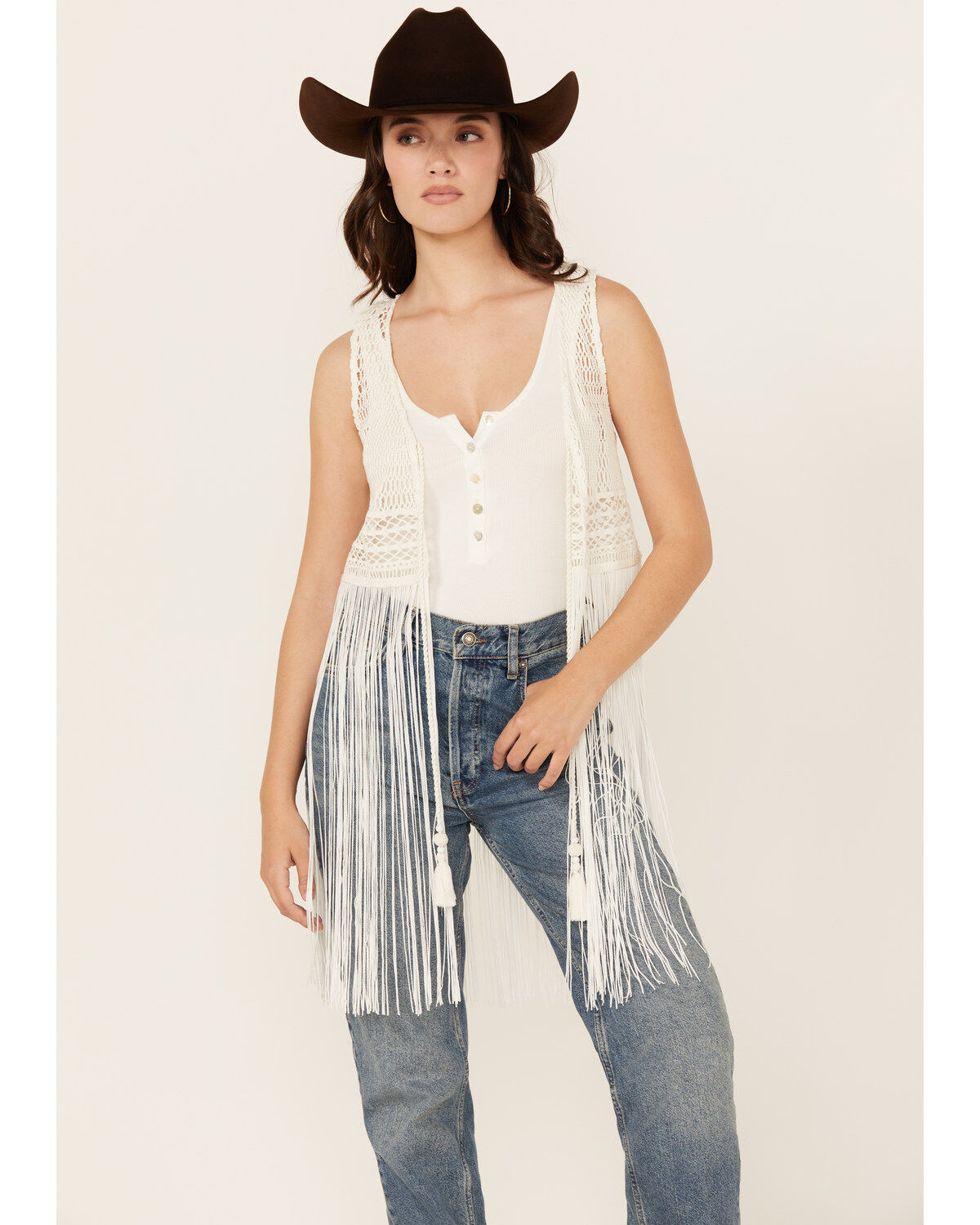 Women's Idyllwind Hawls Crochet Fringe Vest