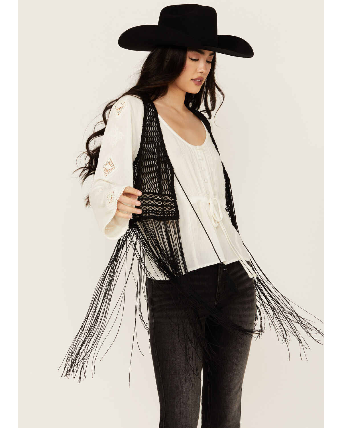 Women's Idyllwind Hawls Crochet Fringe Vest