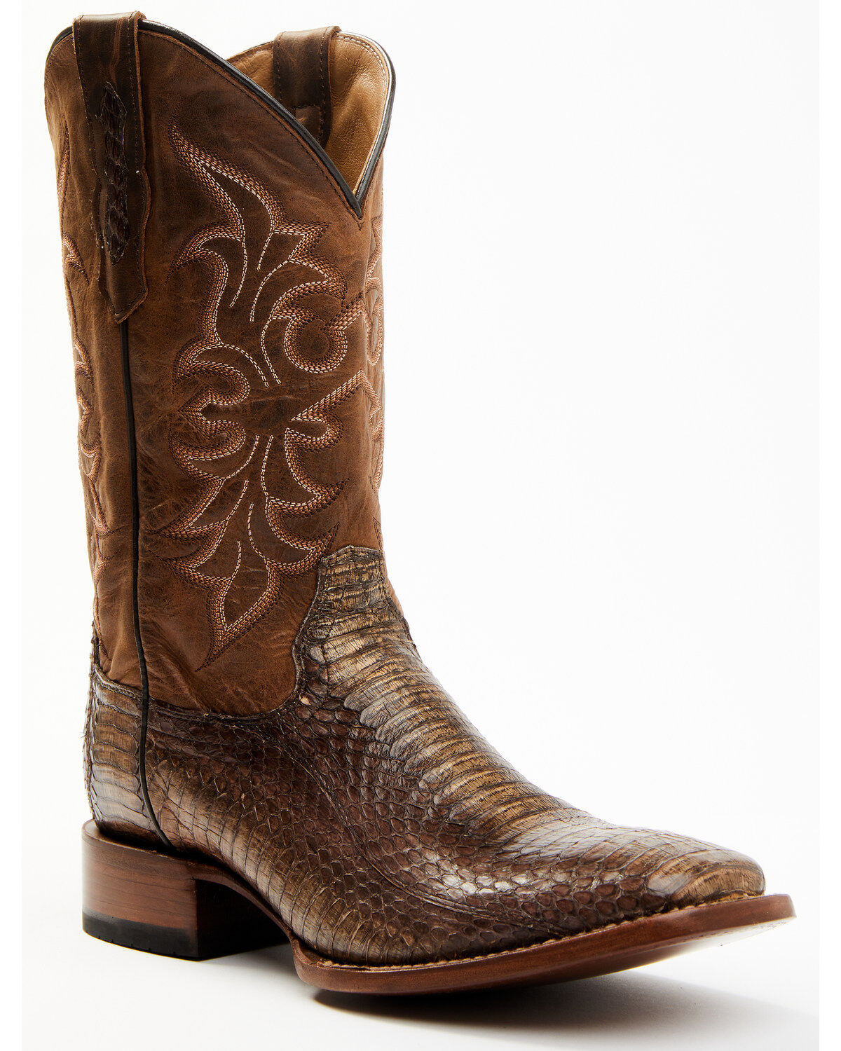 Men's Cody James Cobra Brown Exotic Western Boots - Broad Square Toe