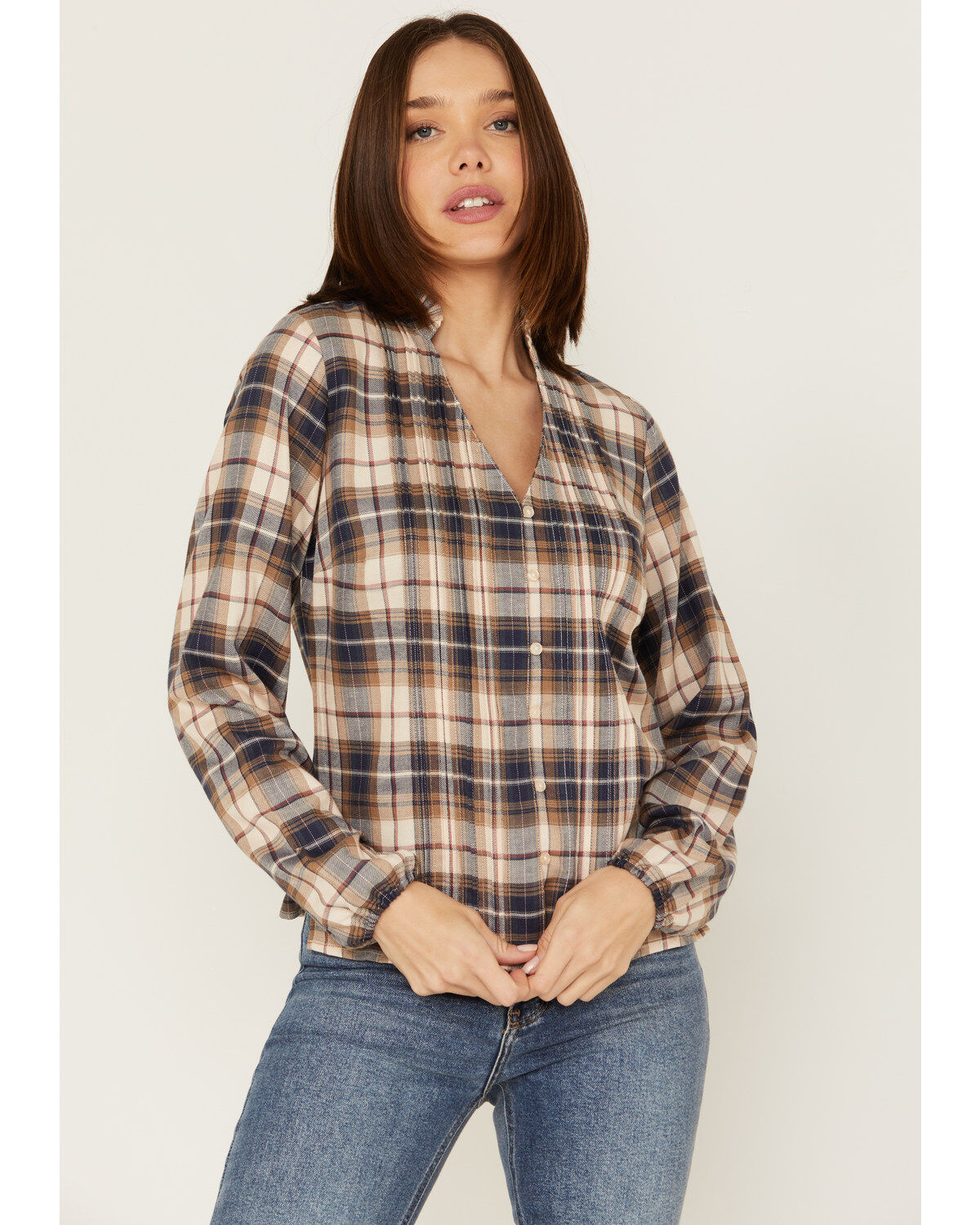 Women's Cleo + Wolf Plaid Print Blouse