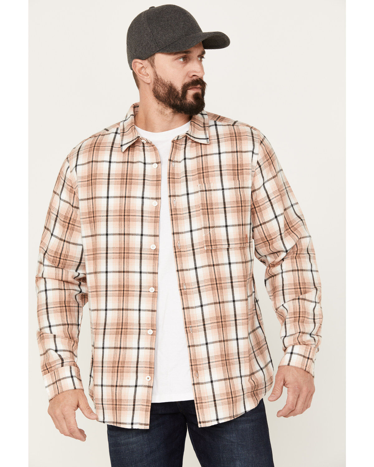 Men's Brothers and Sons Casual Plaid Long Sleeve Button-Down Western S