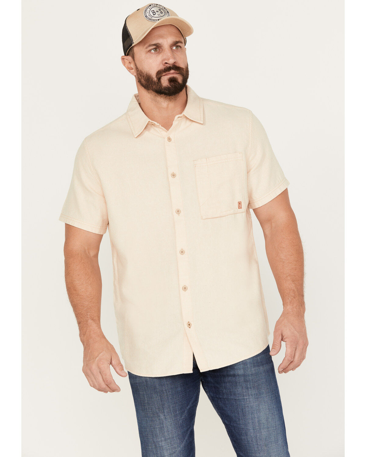 Men's Brothers and Sons Casual Short Sleeve Button-Down Western Shirt