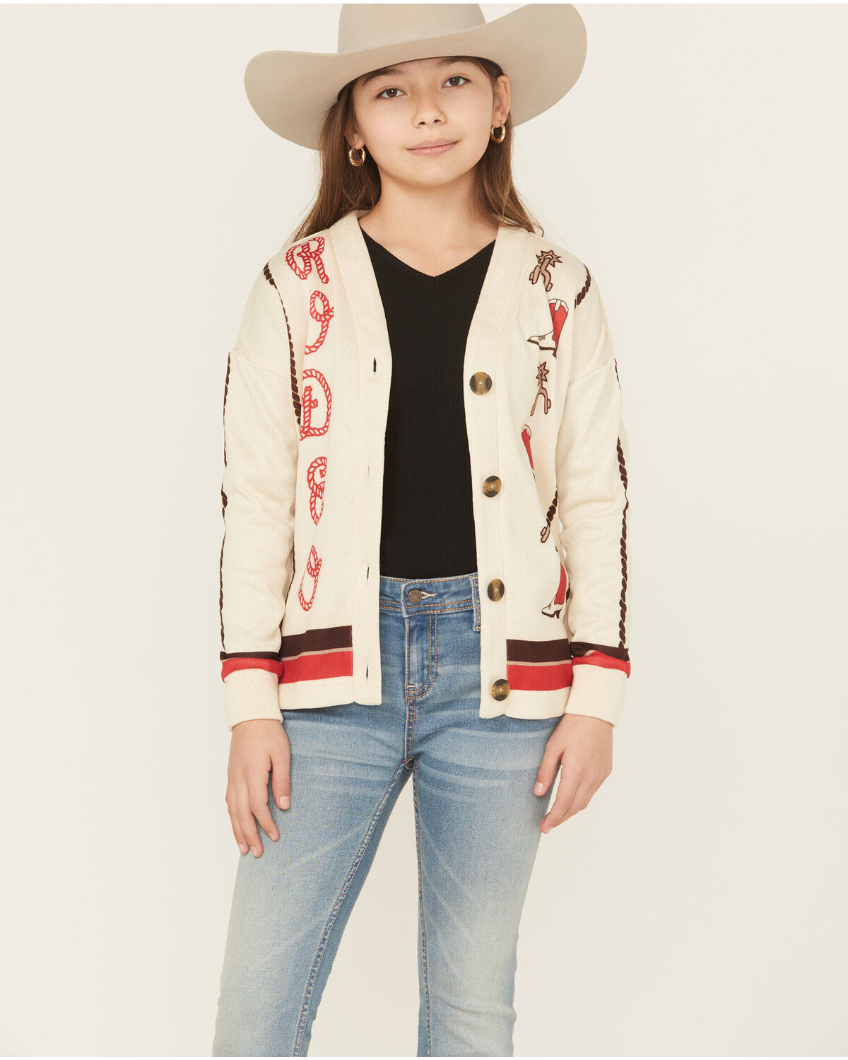 Girls' Cruel Girl Rodeo Novelty Cardigan